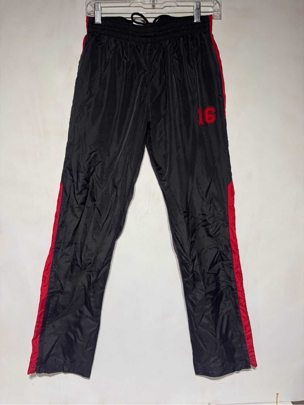 augusta brand black and red track pants with leg zip
